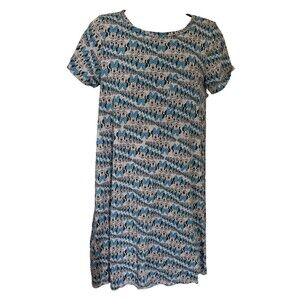 Disney x Lularoe CARLY Minnie Mouse Dress HiLo Size M Blue Gray